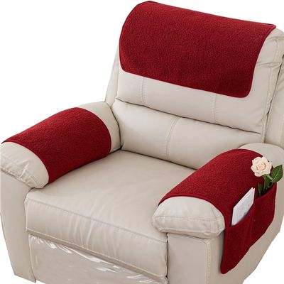 3/4/5 Pcs/Set Recliner Headrest Protector Sofa Armrest Cover, 1/2/3 Seater Sofa Headrest Slipcovers with Pocket Nonslip Armchair Cover Quilted Furniture Protector for Recliner Leather Sofa Couch ( Col