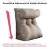 Bed Back Rests for Sitting up in Bed, Bedrest Pillows for Adults with Pockets/Washable Cover, Reading Pillow for Bed Adult for Reading Gaming,Grey view 3