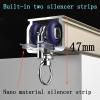 Aluminum Ceiling Curtain Track, Heavy Duty Curtain Track System, Curtain Track Rail Fixings, Built-in Room Divider Sliding Rail, Ceiling Track Set for Curtains, Can Be Used for Windows, Bedrooms (Col view 2