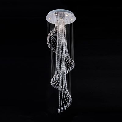 Modern Chandeliers Crystal, Contemporary Crystal Chandelier Interior LED Ceiling Hanging Lamp Modern Villa Living Room Stairs Pendant Light Personality Hotel Studio Decor Suspended Light Fixture