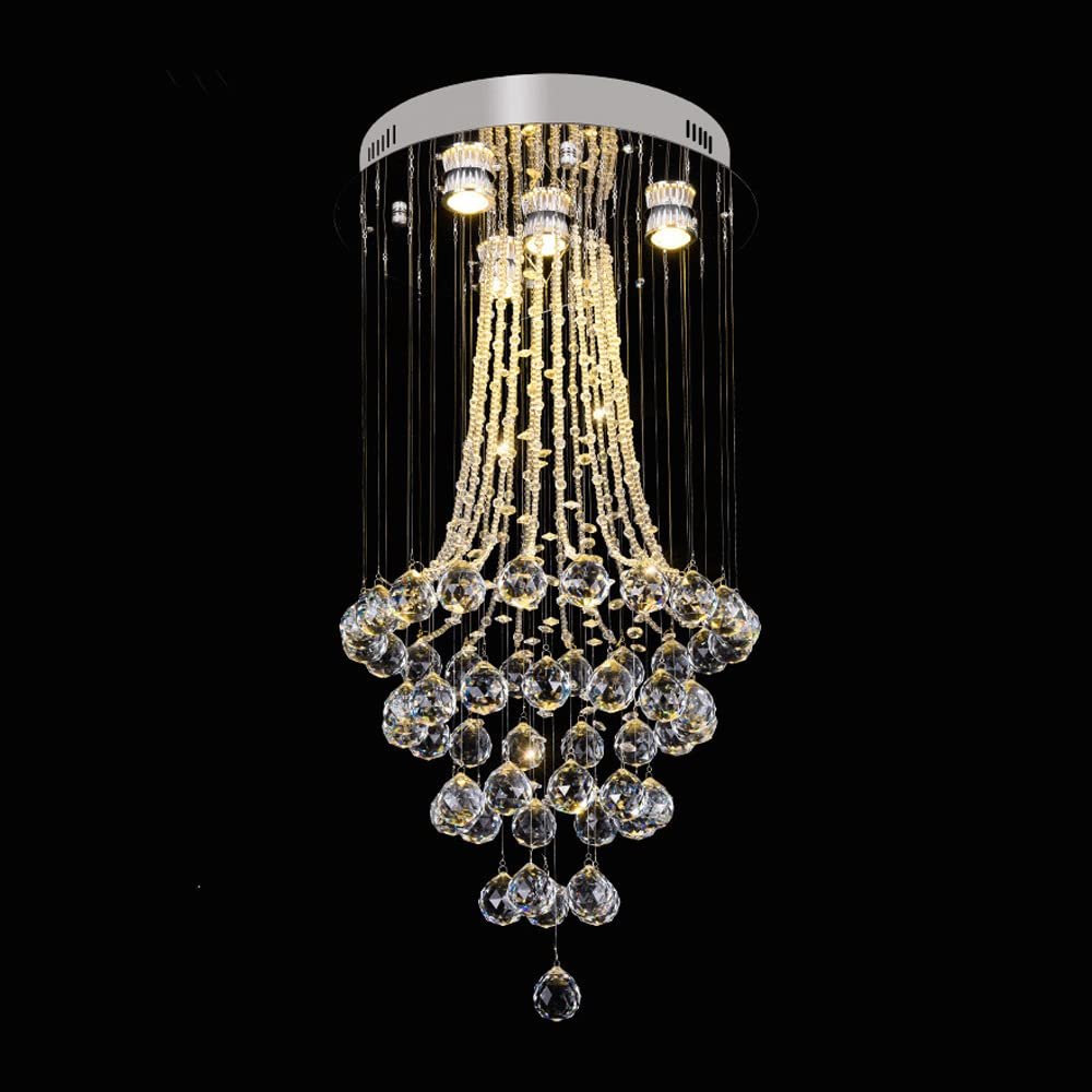 Modern Chandeliers Crystal, Modern Crystal Chandelier Interior LED Ceiling Hanging Lamp Home Bedroom Living Room Pendant Light Contemporary Dining Table Staircase Decoration Suspended Light Fixture