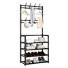Exquisite Clothes Rail Rack Shoe Rack Stand Organizer Closet Entryway with Coat Hat Umbrella Shoe Rack Fits Your Hallway Entryway Shelf for Storage Shoes Clothes/Black view 1