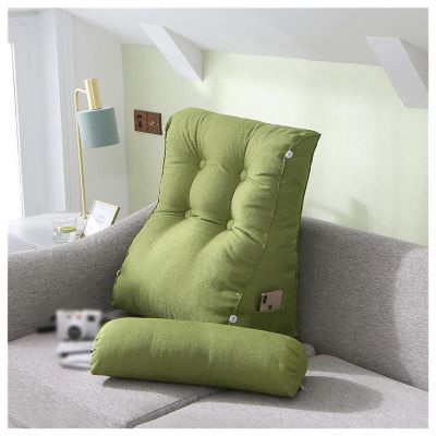 AKYLDI Bed Chairs for Sitting up in Bed for Adults, Backrest Pillow Removable Neck Pillow/Washable Cover, Study Pillow for Sitting up in Bed for Reading Gaming,Green