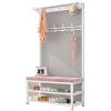 Coat Rack Stand Clothes Rack Stand, Free Standing Houseware With Shoe Stand Bench, Max Load 300 Kg, Clothes Handbag Shoe Storage For Hall Entryway Office, 5 Color (Pink+white 80X33 view 1