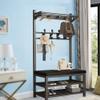 Exquisite Clothes Rail Rack Shoe Bench Coat Stand Rack Hanger Coat Rack Entryway Coat Rack Shoe Bench, 3-In-1 With Storage Bench, Storage Shelf Organizer With 10 Hooks And 3-Tier Shoe Rack, view 2