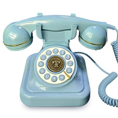 FiayaCom Audio Guest Book Wedding Phone, Audio Phone Guestbook, Leave a Message Phone for Wedding, Bridal Shower, Baby Shower, Birthday Party, Anniversary (Art Deco, Blue-Green)