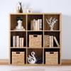 10.5x10.5 Water Hyacinth Storage Baskets, Collapsible Square Wicker Baskets Cube Storage Bins for 11 Inch IKEA Kallax, Set of 3 view 2