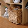 10.5x10.5 Water Hyacinth Storage Baskets, Collapsible Square Wicker Baskets Cube Storage Bins for 11 Inch IKEA Kallax, Set of 3 view 3