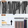 TOPIA HANGER 20 Hooks 2 in 1 Belt Tie Hanger for Closet Max 30 Belts with 30 Ties Capacity, Belt Tie Racks Wooden Hanger for Closet Organizer Storage U Fit for Belt and  Fit for Tie - CT47B view 2