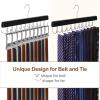 TOPIA HANGER 20 Hooks 2 in 1 Belt Tie Hanger for Closet Max 30 Belts with 30 Ties Capacity, Belt Tie Racks Wooden Hanger for Closet Organizer Storage U Fit for Belt and  Fit for Tie - CT47B view 3