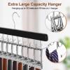 TOPIA HANGER 20 Hooks 2 in 1 Belt Tie Hanger for Closet Max 30 Belts with 30 Ties Capacity, Belt Tie Racks Wooden Hanger for Closet Organizer Storage U Fit for Belt and  Fit for Tie - CT47B view 4