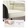 Cute Home Office Chair, PU Leather Swivel Desk Chair Armless Hydraulic Rolling Computer Chair with Backrest Golden Base for Teens Girls (#3) view 4