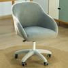 Adjustable Office Desk Chair Mid-Back Comfortable Linen Makeup Stool Ergonomic Swivel Armless Task Chair, Lumbar Support (Light Gray) view 1