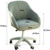 Adjustable Office Desk Chair Mid-Back Comfortable Linen Makeup Stool Ergonomic Swivel Armless Task Chair, Lumbar Support (Light Gray) view 2