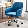 Ergonomic Swivel Task Chair, Velvet Upholstered Computer Chair, Mid Back Home Office Chair, Load Bearing 150kg (Blue) view 2