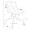 Adjustable Home Office Chair, Low-Back Armless Faux Leather Swivel Task Chair for Small Space, Living Room, Make-up, Studying (Orange) view 2