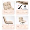 Adjustable Home Office Chair, Low-Back Armless Faux Leather Swivel Task Chair for Small Space, Living Room, Make-up, Studying (Orange) view 4
