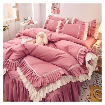 Zixmix 4 Piece Couple Bed Duvet Cover Sheet Bedspread Queen Size Pink Duvet Cover Sheet Bedspread Duvet Cover Bedding with Pillowcases,Bedding