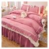 Zixmix 4 Piece Couple Bed Duvet Cover Sheet Bedspread Queen Size Pink Duvet Cover Sheet Bedspread Duvet Cover Bedding with Pillowcases,Bedding view 2