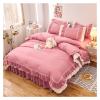 Zixmix 4 Piece Couple Bed Duvet Cover Sheet Bedspread Queen Size Pink Duvet Cover Sheet Bedspread Duvet Cover Bedding with Pillowcases,Bedding view 3