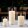 HOLIDYOYO Glass Candle Shade Windproof Candle Cover for Home Decor Weddings and Aromatherapy and Elegant Cylinder Design view 2