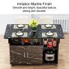 Extendable Folding Dining Table, Drop Leaf Kitchen Table, Fold Up Dining Table with Drawer & Storage Shelves, Rolling Space Saving Dining Table By 6 Wheels, in 3 Forms, Space Saving ( Color : White-A view 4