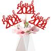 ALISSAR 10 Pack Double Sided Red Class of 2024 Graduation Party Centerpiece Sticks, Table Toppers for 2024 Graduation Party Decoration Party Supplies (red) view 1