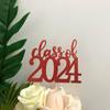 ALISSAR 10 Pack Double Sided Red Class of 2024 Graduation Party Centerpiece Sticks, Table Toppers for 2024 Graduation Party Decoration Party Supplies (red) view 2