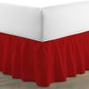 Drona Bedding Red Short Queen Bed Skirt for Ruffle Bed Skirt with 16"" Drop - Three Sides Fabric Adjustable Dust Ruffled Silky Soft -800 TC-Short Queen(60""X 75"") Red view 1