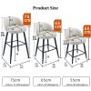 TAPHET Upholstered PU Leather Bar Chair, Counter Height Bar Stools, Modern Kitchen Island Barstools with Metal Legs & Back for Dining Room Kitchen Counter Pub (Color : Black, Size : 55cm) view 3
