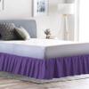 Drona Bedding Purple Queen XL Bed Skirt for Ruffle Bed Skirt with 16"" Drop - Three Sides Fabric Adjustable Dust Ruffled Silky Soft -800 TC-Queen XL(60""X 84"") Purple view 1