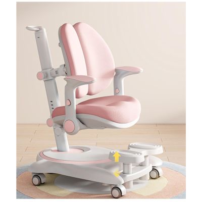 BXKCFYBSQ Children's Desk Chair, Children's Learning Computer Chair, Lumbar Support Task Student Chair with Adjustable Armrests and Footrest, Suitable for Teenage Boys and Girls (Color : Pink)
