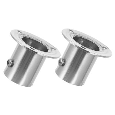 JOINPAYA 2pcs Stainless Steel Shower Curtain Rod Socket Closet Rod Bracket Mounting Sturdy Pole Sockets Flat Wall Suitable for Materials