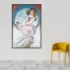 OKRA Alphonse Mucha Poster Art Nouveau Painting Retro Classical Poster Master Painting Print Fine Art Oil Painting Print for Living Room Bedroom Office Wall Decor Unframed12x18in/30x45cm view 2