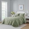 B2EVER Green Damask Quilt Queen Size Bedding Sets with 2 Pillow Shams, Boho Bedspread Lightweight Soft Farmhouse Vintage Bohemian Coverlet Retro Jacquard Pattern Bed Cover for All Season, 3 Pieces view 2