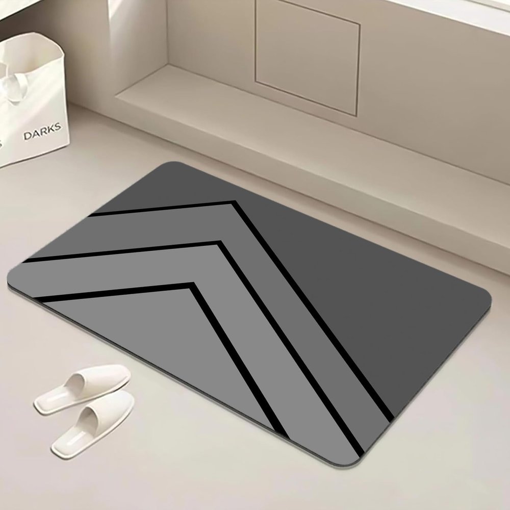 Mothy Super Absorbent Bath Mat Quick Dry- Non Slip, Ultra Thin, Fast Drying, Easy Clean- 18x30in Marble Bathroom Rug Small Bath Rug Bath Matts for Shower