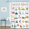 Grtuspr Vehicles Alphabet Shower Curtain for Kids, Kid Excavator Tractor Machinery Trucks Curtain, Construction Vehicle Boys, Bulldozer Crane Bath Equipment Truck view 2