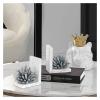 Book Ends Decorative Bookends Natural Polished White Marble Bookends Decorative Accessories Office Bookends view 2
