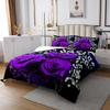 Valentine's Day Bedspread Queen Size,Rose Flowers Romantic Coverlet Set,Girls Women Room Decor,Florals Rustic Farmhouse Quilted Coverlet,Purple Dreamy Bedding Quilt,2 Pillowcases view 2