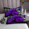 Valentine's Day Bedspread Queen Size,Rose Flowers Romantic Coverlet Set,Girls Women Room Decor,Florals Rustic Farmhouse Quilted Coverlet,Purple Dreamy Bedding Quilt,2 Pillowcases view 3