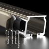 Heavy-Duty Double Curtain Rails Extra-Thick Aluminum Alloy Slide Downward Curtain Poles with Mute Rollers for Office And Living Room, Ceiling Or Wall Mount (Curtain Poles-White) ( Color : Champagne , view 2