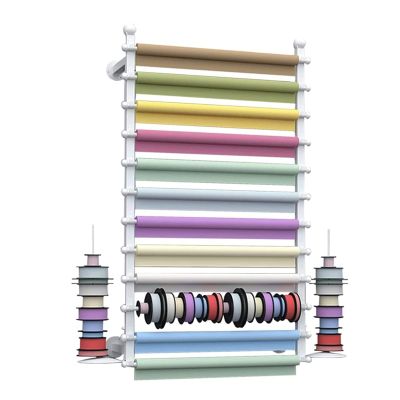 Ribbon Holder Organizer Display Stand Wall Mount Wrapping Paper/Ribbons Trays Storage Holder, 13 Tier Heavy Duty Metal Scarves Display Rack for Clothing Store ( Color : White , Size : 70cm/27.5in )