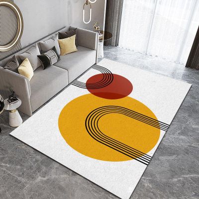 Abstract Art Mid Century Geometric Area Rugs, Bohemian Art Line Geometry Soft Washable Carpet, Upholstery Rug with Non-Slip Backing for Kids Boys Girls Bedroom Living Room Dining Room 3ftx5ft