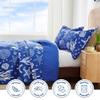 Love's cabin King Size Quilt Bedding Set Coastal Blue Bedspreads - Summer Beach Nautical Lightweight Bedspread- Reversible Bedding Coverlet for All Season - 3 Piece (1 Quilt, 2 Pillow Shams) view 3