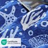 Love's cabin King Size Quilt Bedding Set Coastal Blue Bedspreads - Summer Beach Nautical Lightweight Bedspread- Reversible Bedding Coverlet for All Season - 3 Piece (1 Quilt, 2 Pillow Shams) view 4