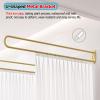 Commercial Spa Partition Privacy Curtain, Wall-Mounted Room Divider Curtain Kit Divider Screen for Protection Privacy, Fitting Room Beauty Salon Bedroom Use ( Color : 2.3m L Gold pole , Size : 1pcs Bl view 3