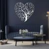 Yemwot Tree of Life Metal Wall Art-Metal Tree Heart Wall Decor, Heart Decor, Branch Decortion, Love Sign, Living Room Bedroom Art (23"x 23"| 60x60cm, Sliver) view 1