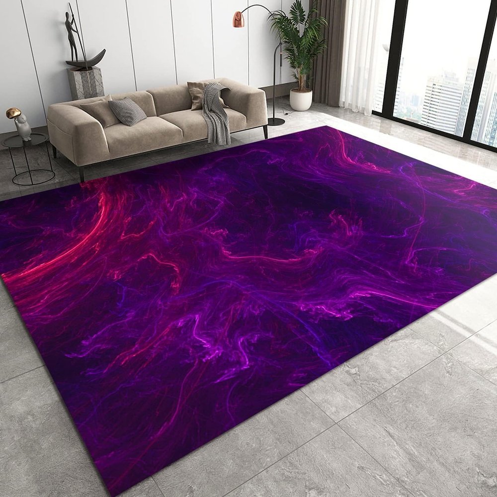 ERAYNA Purple Abstract Dream Area Rugs, Purple Fantasy Starry Sky Art Easy Clean Rug, Soft Non-Skid Carpet Throw Rug for Kids Teen Girls Boys Bedroom Living Room Bathroom Classroom Office 2ftx3ft