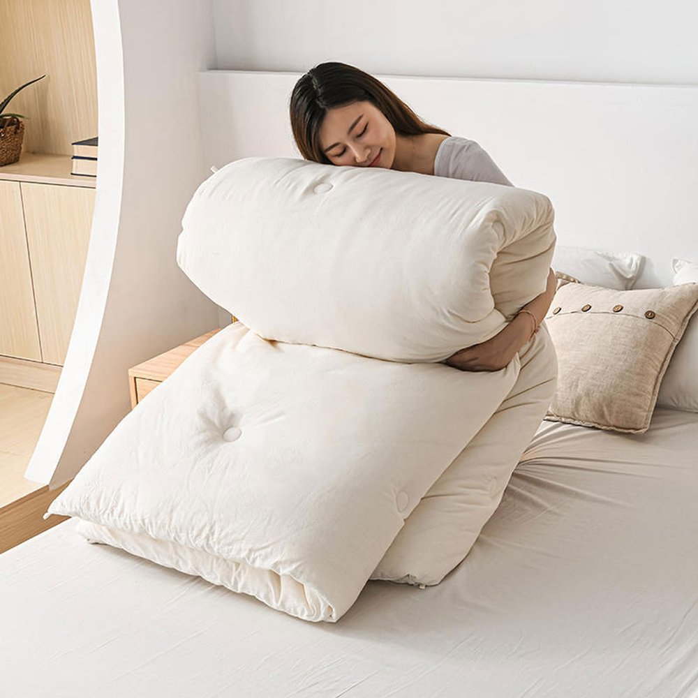 ATYUJKB Down Comforter California King Size 150x200cm(2kg), Cotton Lightweight Bedding Quilt, Comforters Full Size, Blankets Queen Size Warm, Queen Size Bedding Comforter