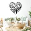 Yemwot Tree of Life Metal Wall Art-Metal Tree Heart Wall Decor, Heart Decor, Branch Decortion, Love Sign, Living Room Bedroom Art (18"x 18"| 47x47cm, White) view 2
